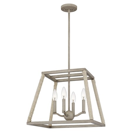 Quoizel Rosalind 4-Light Grey Washed Oak Pendant RSD2818GW